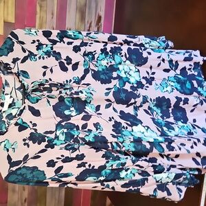 J Jill Floral Print Blouse with Tie Neck